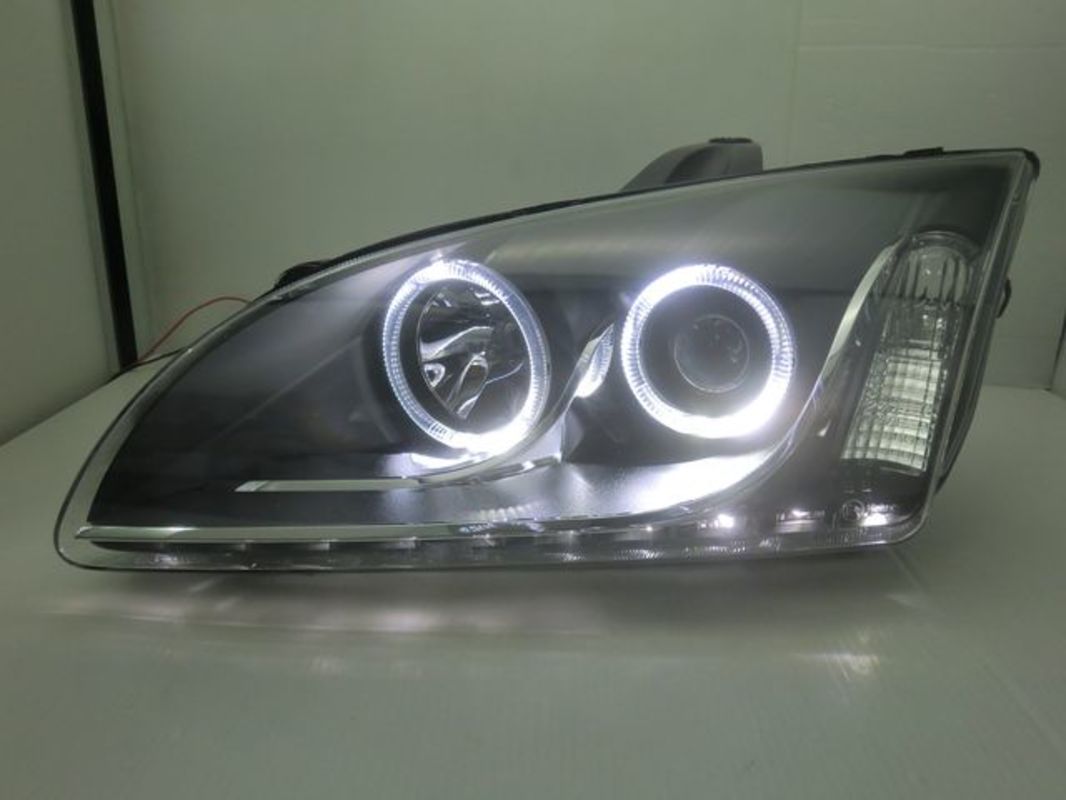 2005-2008/11 FOCUS MK2 LED增亮型光圈 黑框魚眼 大燈 適用原車鹵素版本 (停產)