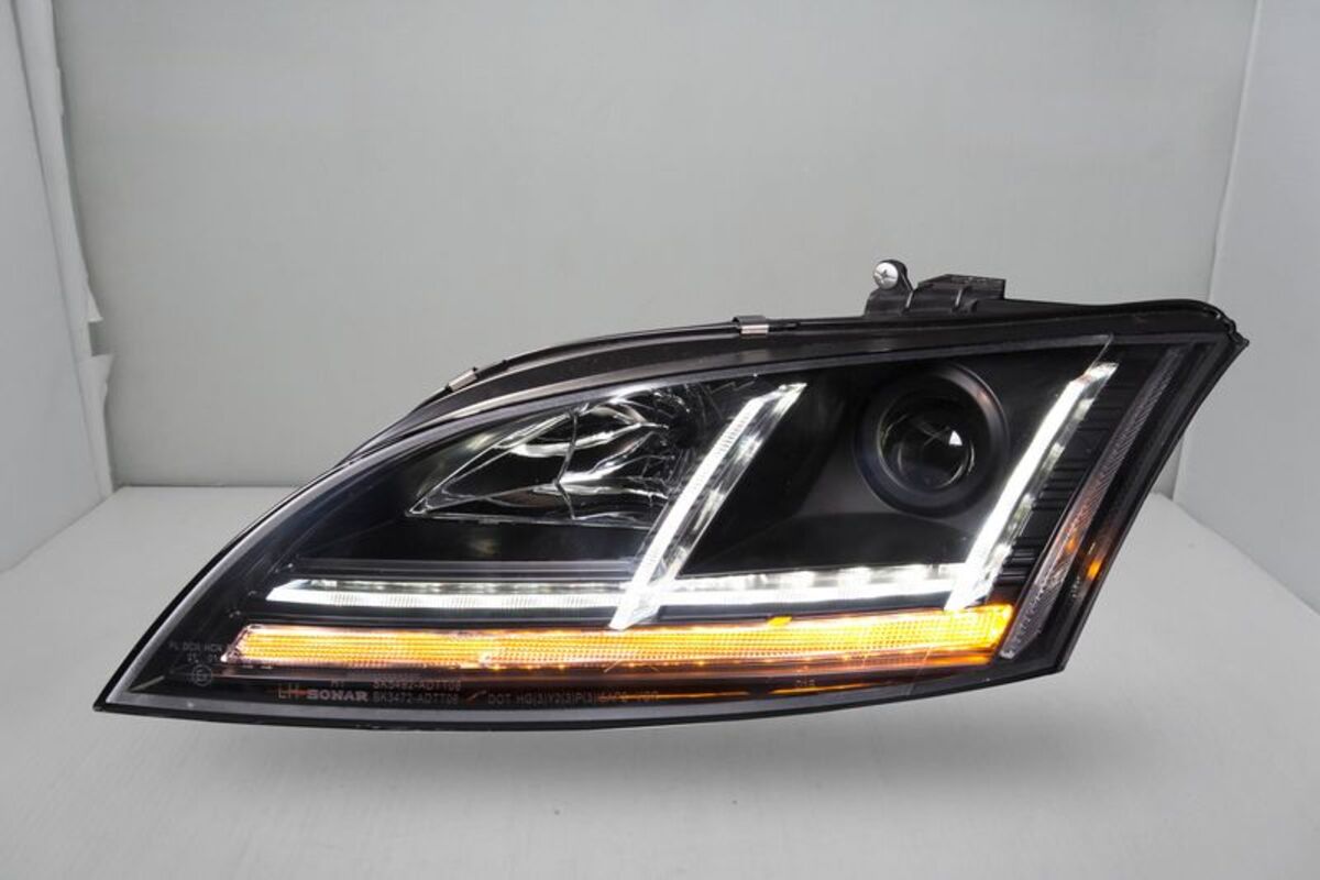 2007-2013 TT MK2 黑框魚眼光柱大燈 序列式方向燈