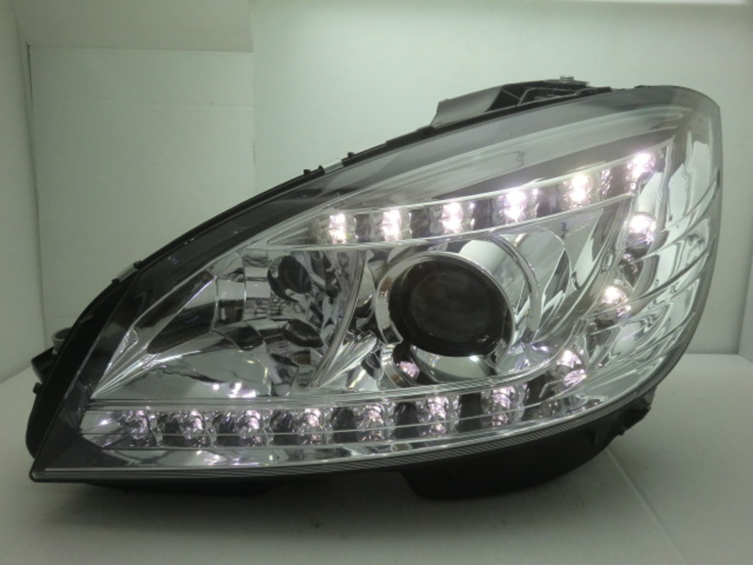 2007-2011/03 W204 LED大C式樣 晶鑽魚眼 大燈 有分鹵素版本和原車HID版本