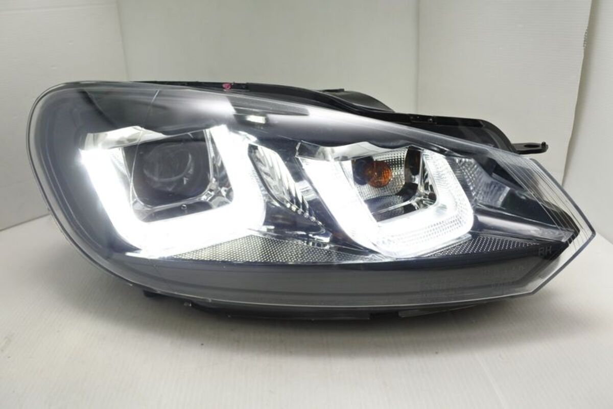 2009/08-2013/06 GOLF 6 升級GOLF 7 GTI樣式 雙U型 黑線魚眼 大燈 鹵素燈泡版本