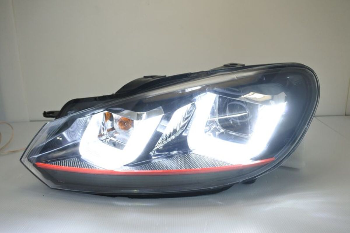 2009/08-2013/06 GOLF 6 升級GOLF 7 GTI樣式 雙U型 紅線款 魚眼 大燈 鹵素燈泡版本