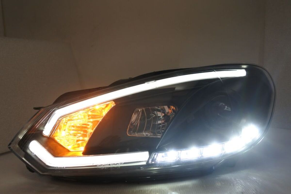 2009/08-2013/06 GOLF 6 LED上下光柱 黑框魚眼 大燈 鹵素燈泡版本