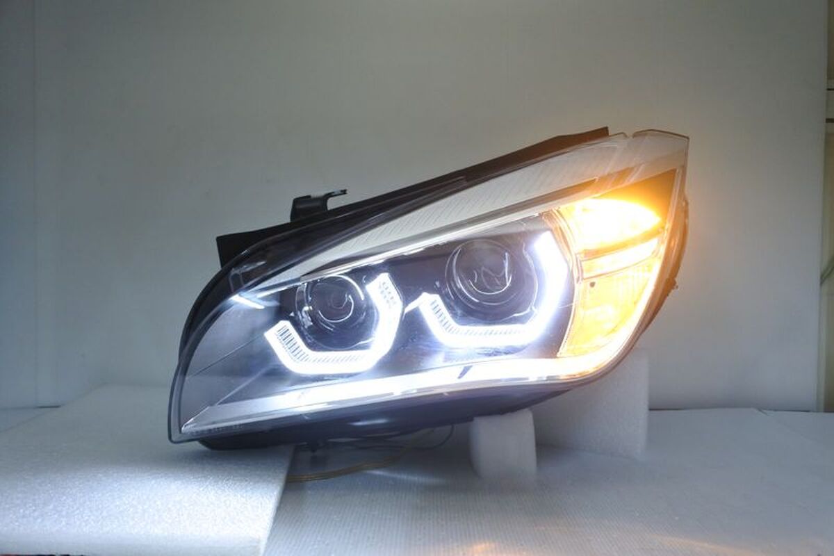 2009-2015 X1 E84 U型黑框魚眼 大燈 HID空件.沿用原車HID燈泡和安定器