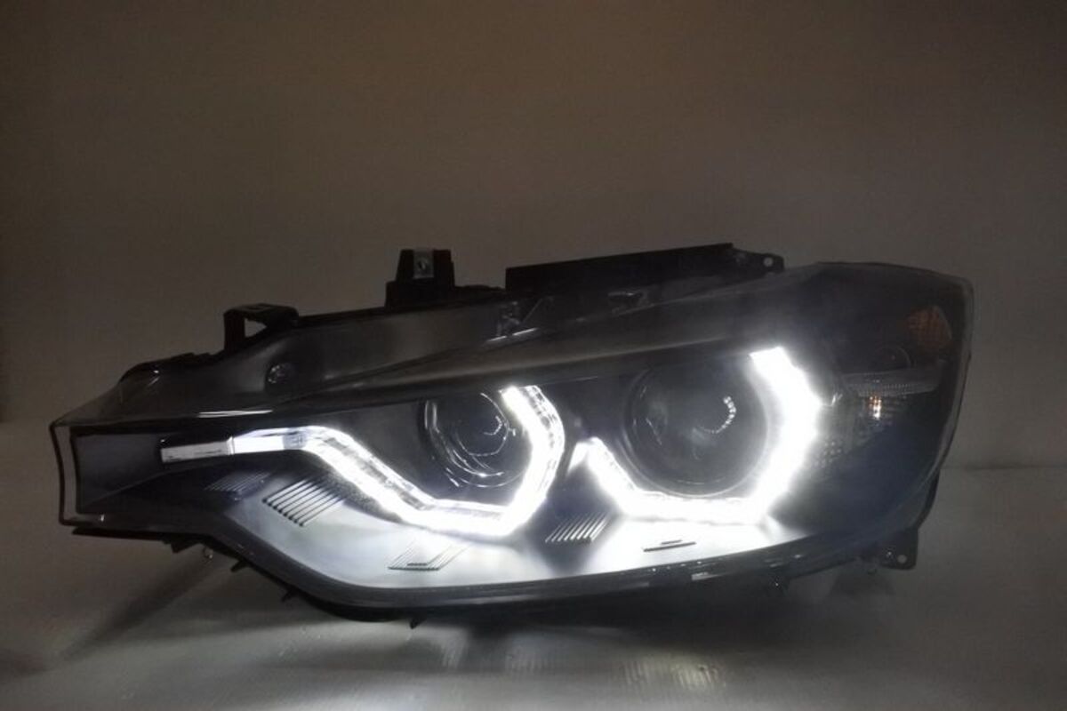 2012-2015/09 F30 F31 LED U型黑框雙魚眼大燈 適用原車HID版本 沿用原車的HID燈管和安定器