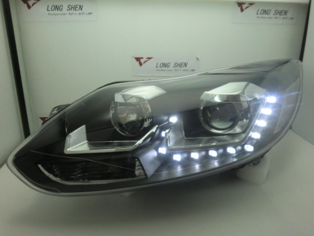 2012/12-2015/10 FOCUS MK3 黑框U型魚眼 大燈 適用原車鹵素版本 (停產)