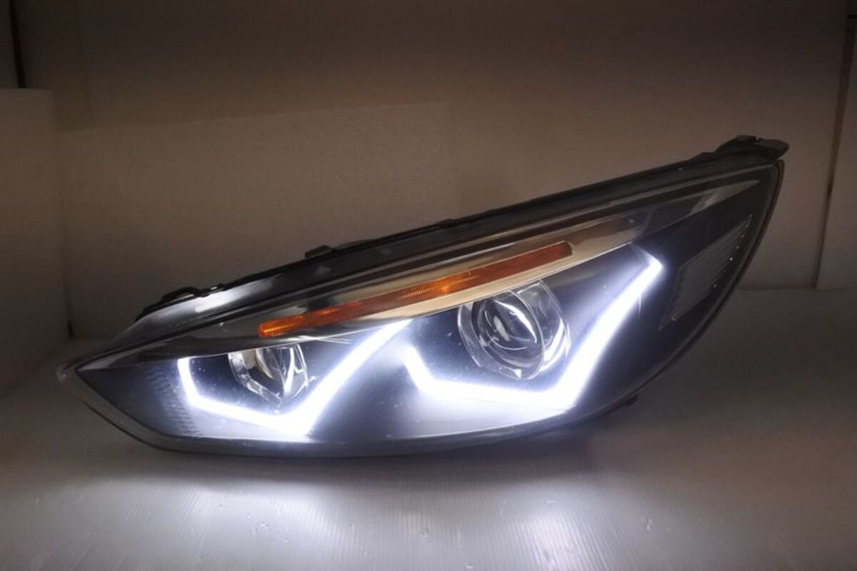 2015/11-2019/01 FOCUS MK3.5 U型 黑框雙魚眼 大燈 LED方向燈 適用原車鹵素版本