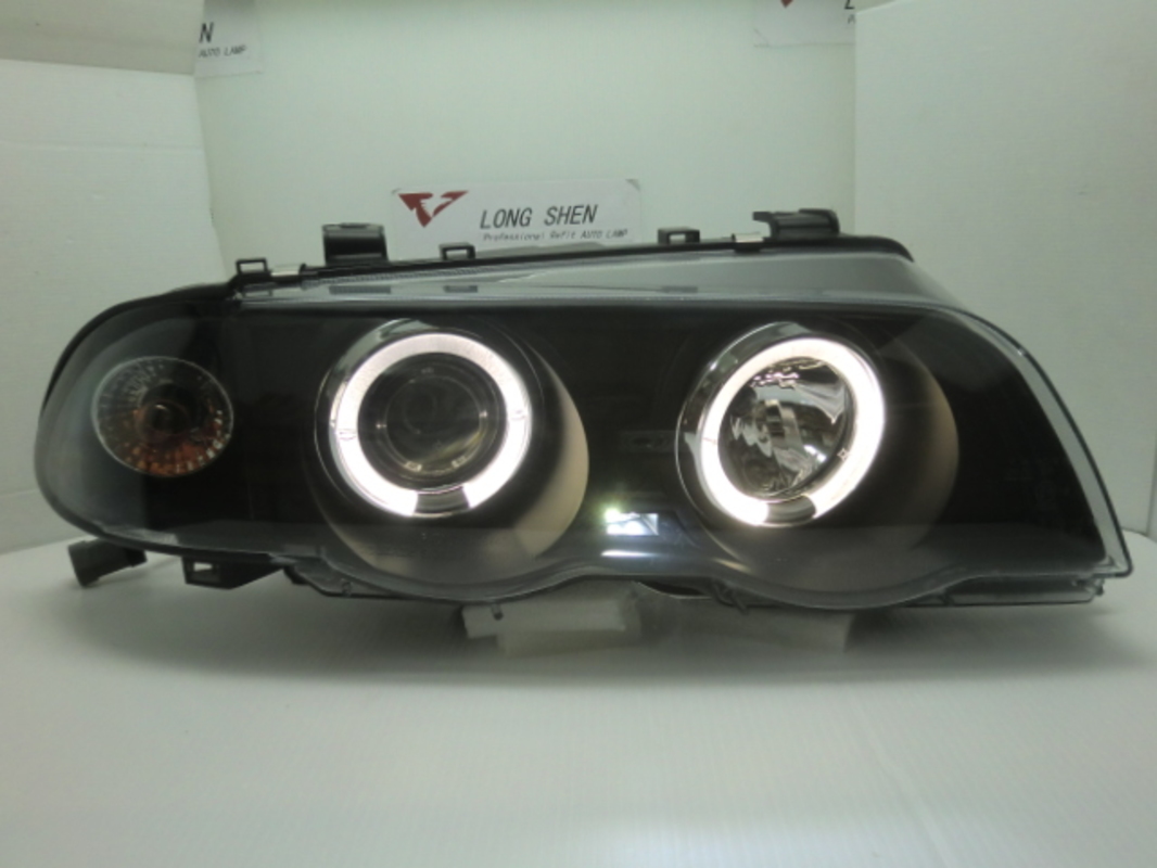 1998-2001 E46 4門 一體式 黑框雙光圈魚眼 大燈