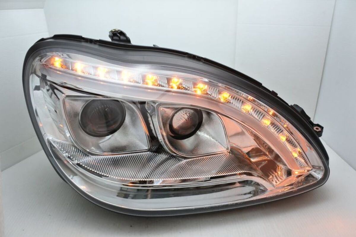 1998-2002/10 W220 S320 S-CLASS 雙魚眼R8晶鑽 大燈 方向燈LED