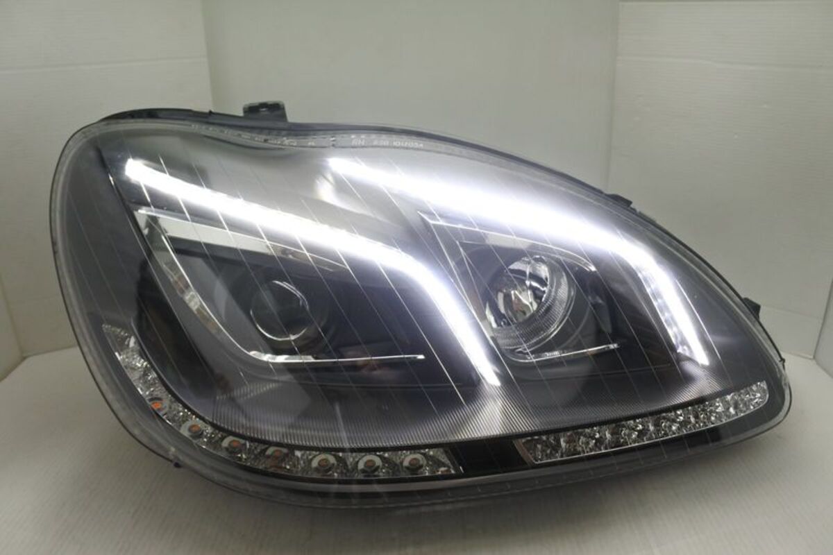 1998-2002/10 W220 S320 S-CLASS 上燈眉黑框魚眼 大燈 序列式方向燈
