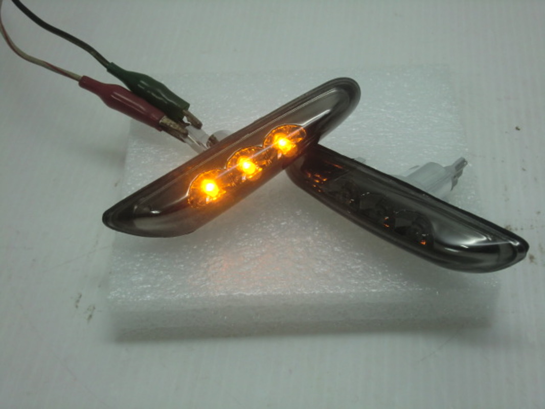 E90 E92 X1 E46 LED墨黑殼側燈 黃光