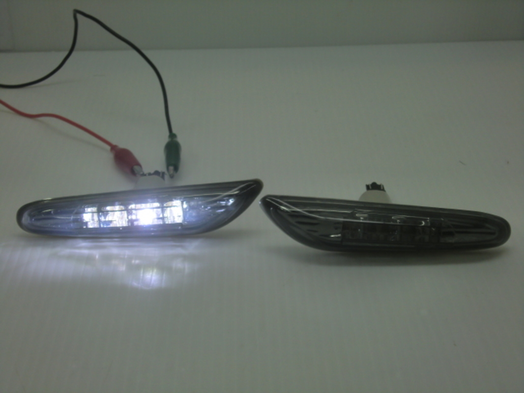 E90 E92 X1 E46 LED墨黑殼側燈 白光