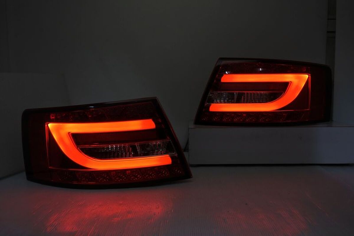 2005-2009/03 奧迪 A6 LED光柱ㄈ型晶鑽紅白 尾燈 (適用原車LED)