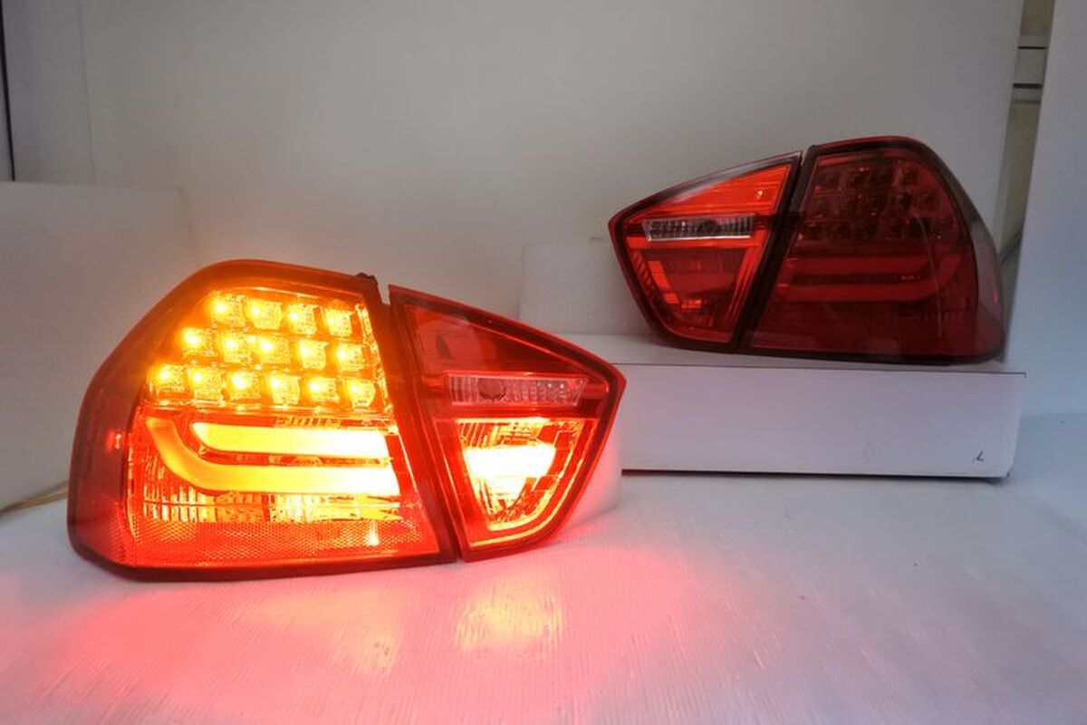 2005-2008 E90 4門 紅殼 LED光柱 尾燈 LED方向燈