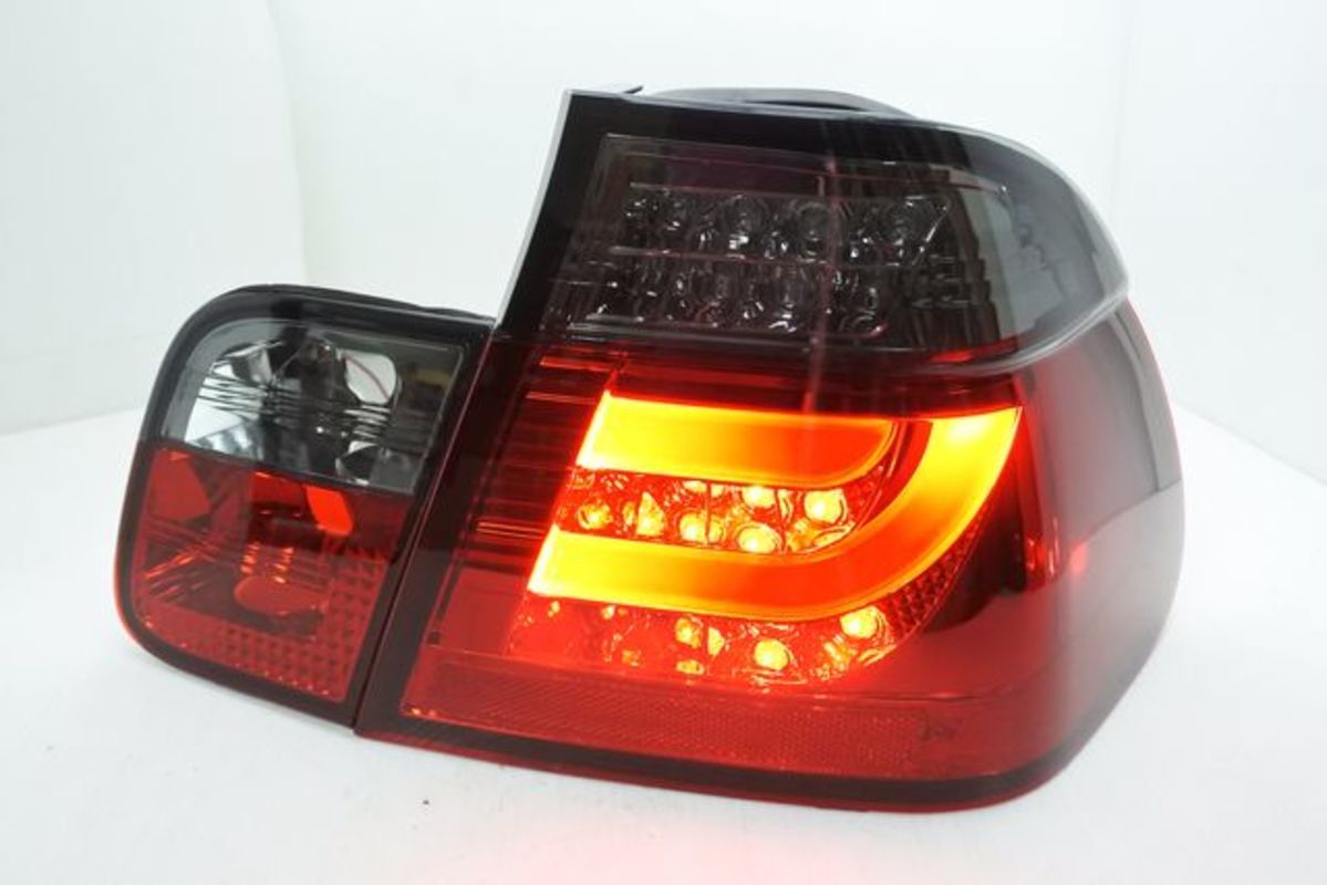 1998-2001 E46 4門 LED光柱 晶鑽紅黑 尾燈 LED方向燈