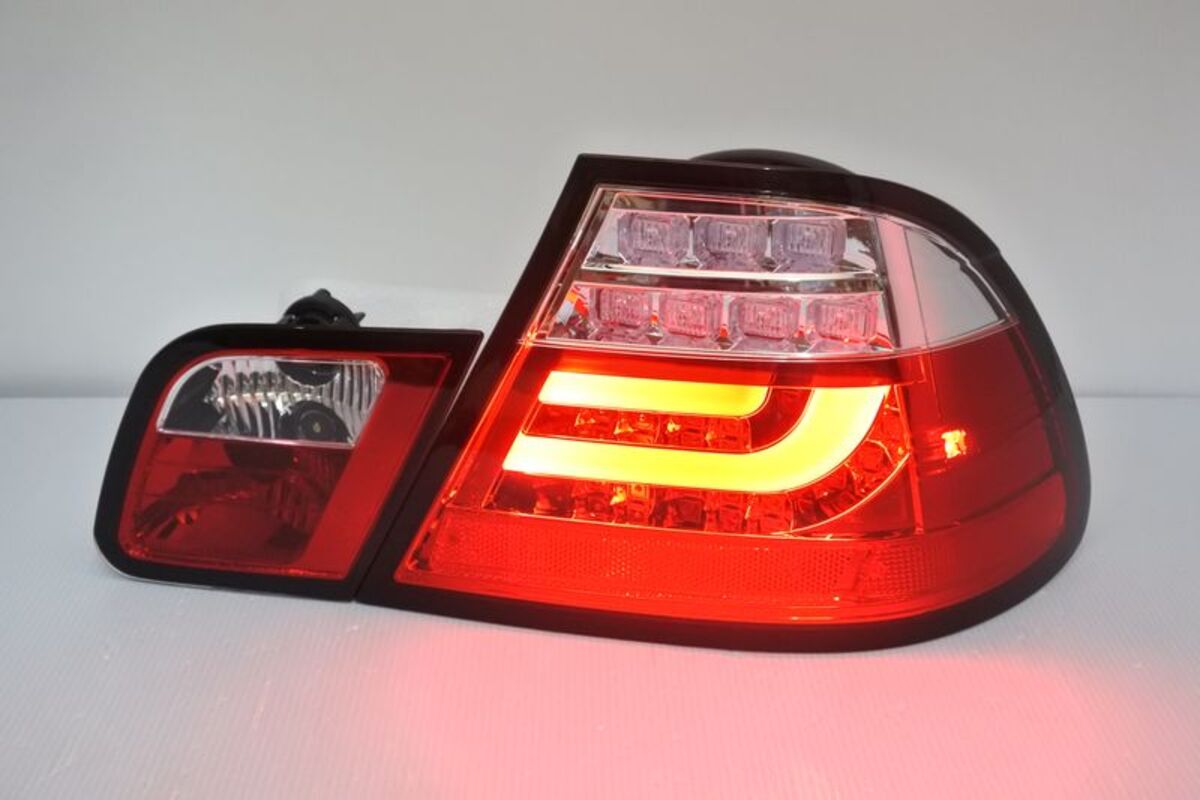 1999-2003 E46 2門 LED光柱 晶鑽紅白 尾燈 LED方向燈 