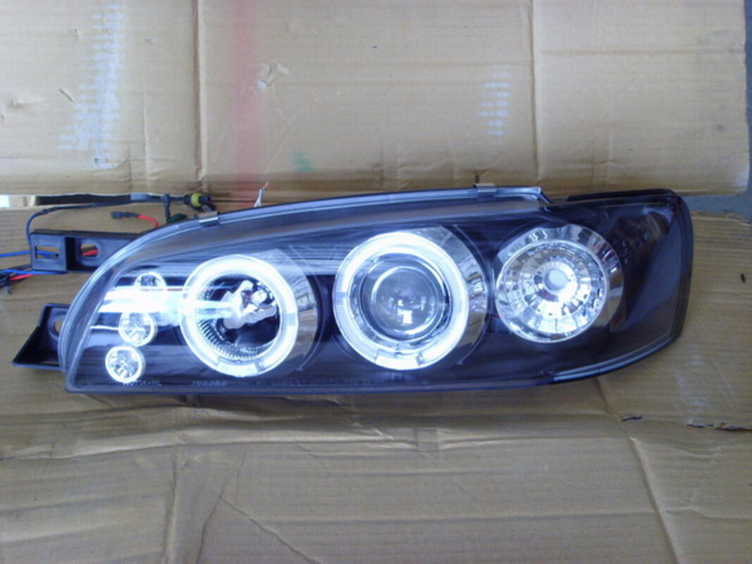 1997-2002/09 IMPREZA 一體式黑框光圈魚眼 大燈