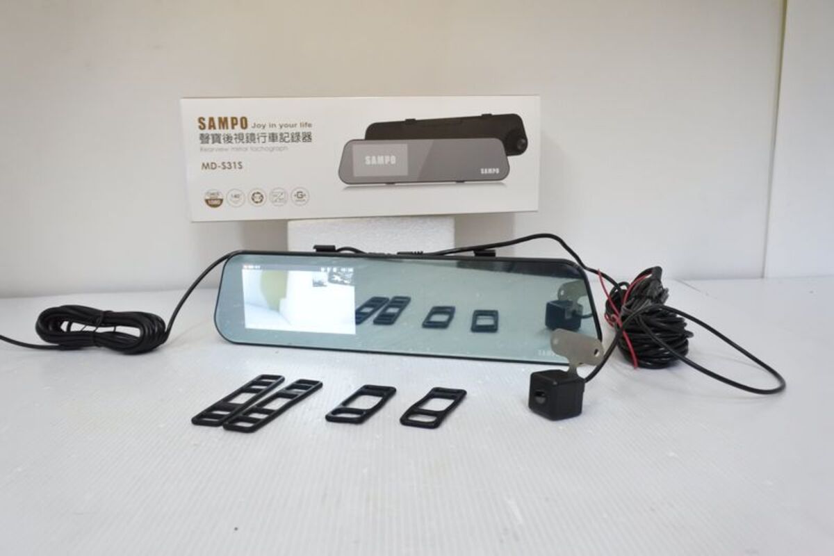 SAMPO聲寶 前後雙錄影 後視鏡行車紀錄器+32G卡