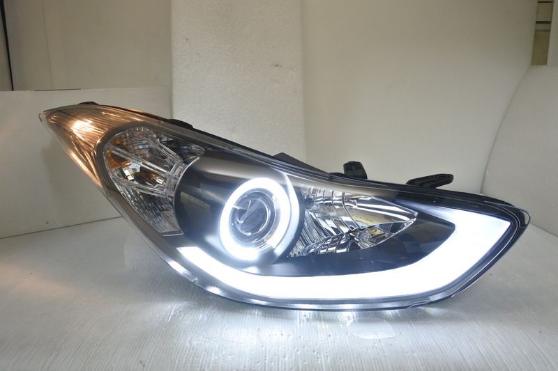 2011-2014 ELANTRA 黑框魚眼單光圈光條 大燈